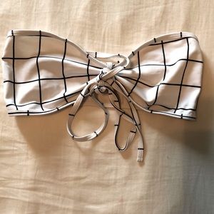 American apparel white and black bandeau bathing suit top